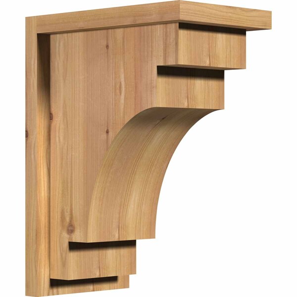 Ekena Millwork Mediterranean Smooth Corbel w/Backplate, Western Red Cedar, 7 1/2"W x 12"D x 16"H COR08X12X16MED01SWR - main